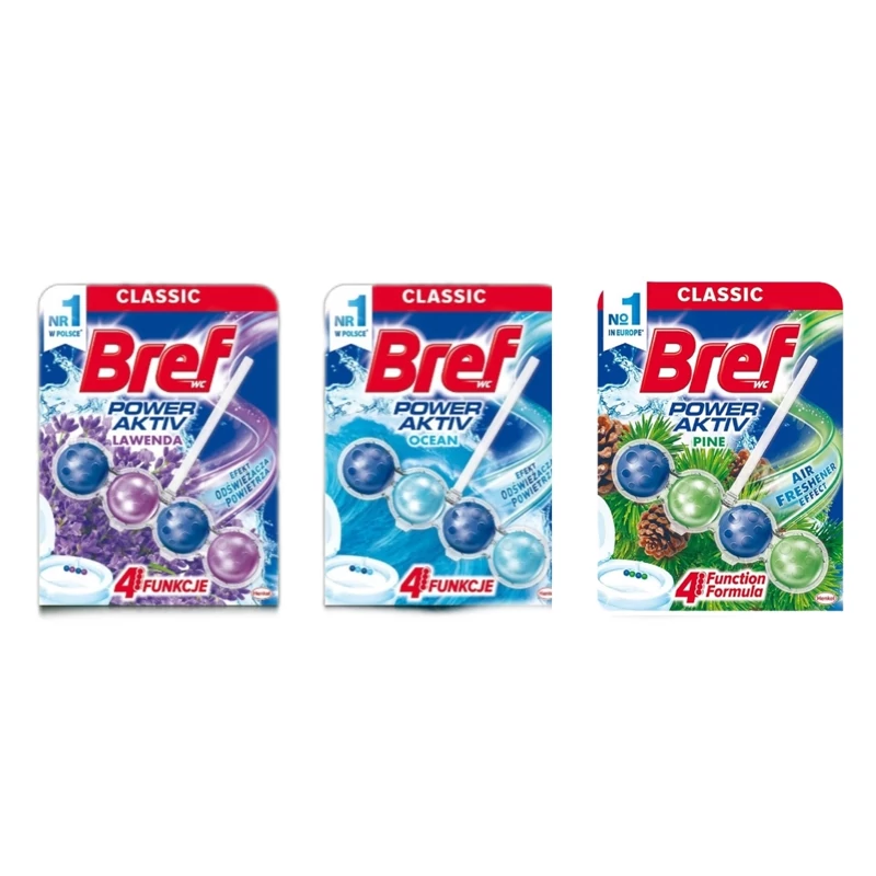 بوگیر و خوشبو کننده توالت فرنگی برف BREF توپی بسته 4 عددی