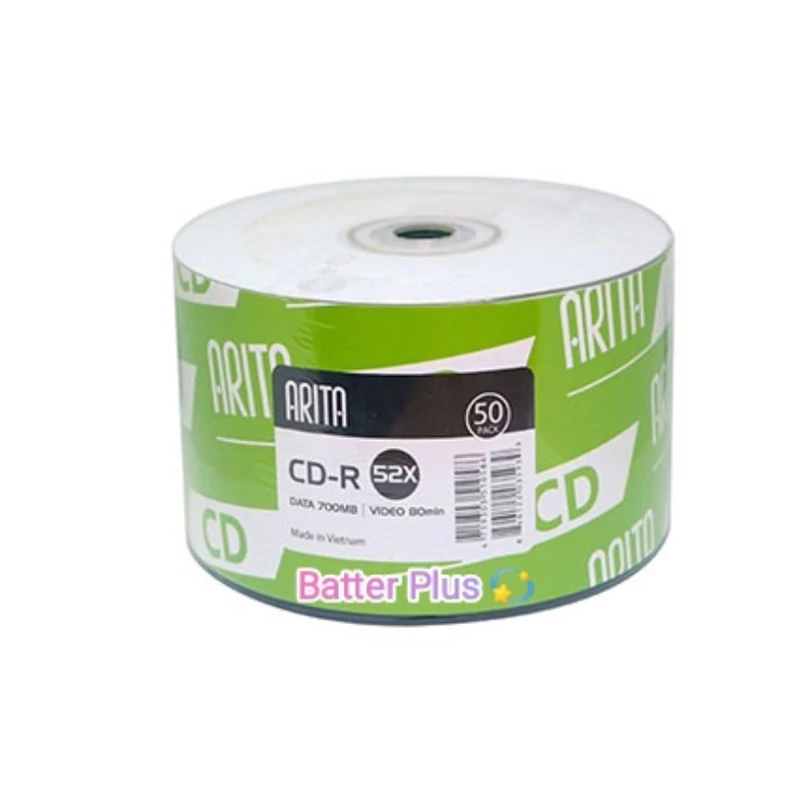 سی دی خام آریتا بسته 50 تایی مدل CD-R 52x تولید ویتنام