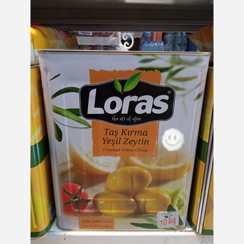 زیتون سبز شکسته ی دانه درشت لوراس حلب 10 کیلویی خالص ترکیه