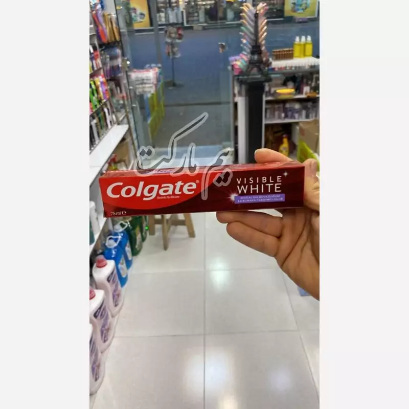 خمیر دندان کلگیت مدل Visible White سفید کننده 75 میل اورجینال مناسب استفاده روزانه