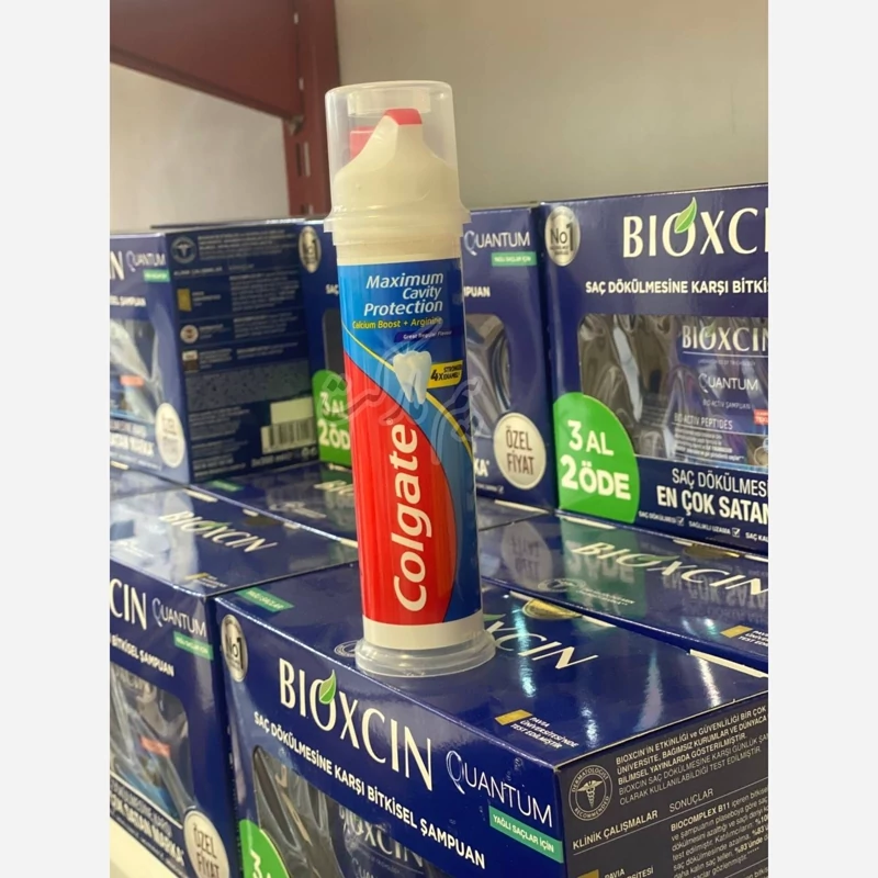 خمیر دندان پمپی کلگیت Colgate مدل maximum cavity protection  اورجینال 100 میل حاوی کلسیم مایع