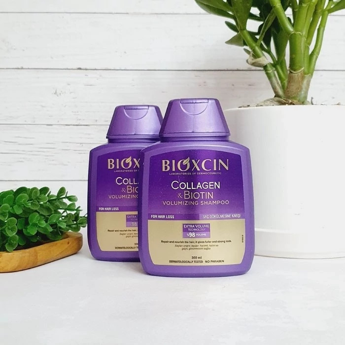 شامپو حجم دهنده بیوکسین حاوی کلاژن و بیوتین BIOXCIN حجم 300 میل