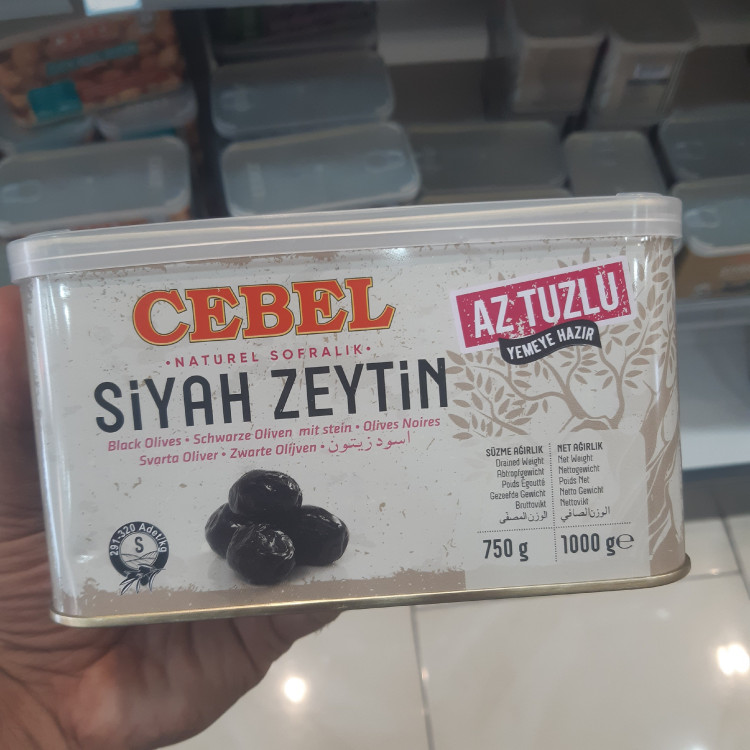 زیتون سیاه کم نمک جبل 750 گرم خالص محصول ترکیه(شکااتیک ترکیه)